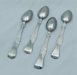 Set of 4 Solid Silver Turkish Teaspoons, 1909-1918