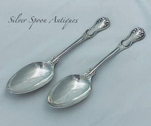 Lovely pair of English Sterling table/serving Spoons, Adams, 1848