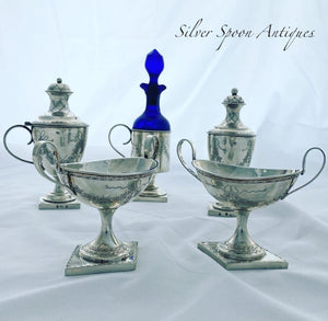 Danish Silver Five piece Condiment Set, 1902-1904