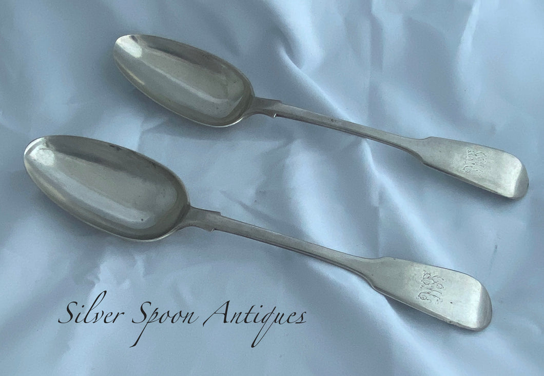 Pair of Indian Colonial Tablespoons, Lattey Bros & C0, 1843-1855