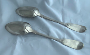 Pair of Indian Colonial Tablespoons, Lattey Bros & C0, 1843-1855