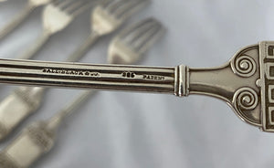 Set of six American sterling Forks, New York, 1850s-1870s
