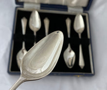 Load image into Gallery viewer, Set of six sterling silver grapefruit spoons, Sheffield, 1967