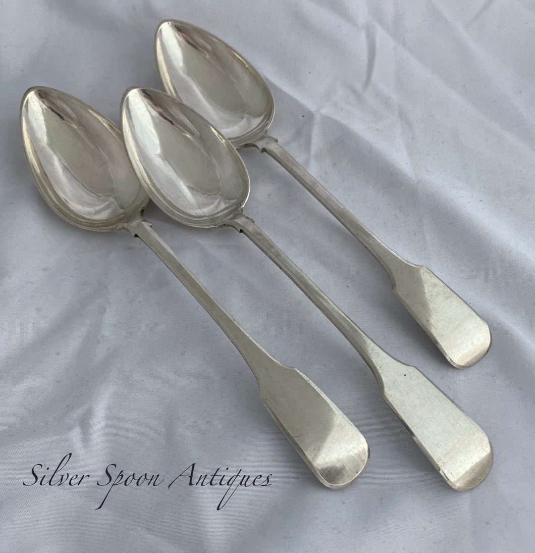 Set of three Cape Silver Tablespoons, WG Lotter, 1810s-20s