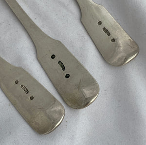 Set of three Cape Silver Tablespoons, WG Lotter, 1810s-20s