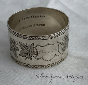 Colonial Silver New Zealand Serviette Ring, Petersen, Christchurch