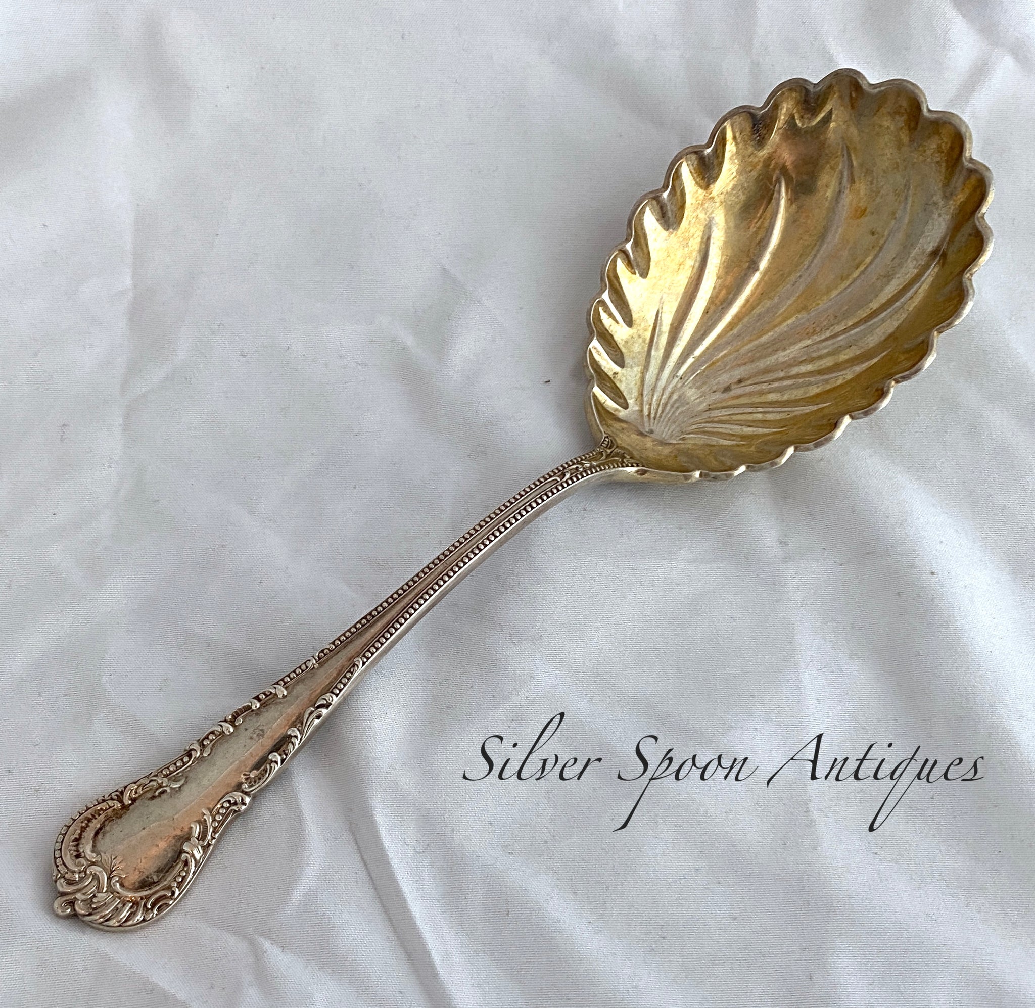 Heavy American Sterling Berry Spoon Durgin 1880s Silver Spoon