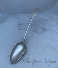 Load image into Gallery viewer, Large Fiddle Pattern Provincial English Sterling Serving/Basting Spoon, WW, Exeter, 1814