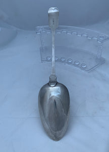 Large Fiddle Pattern Provincial English Sterling Serving/Basting Spoon, WW, Exeter, 1814