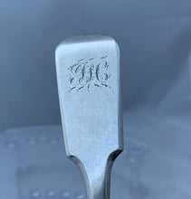 Load image into Gallery viewer, Large Fiddle Pattern Provincial English Sterling Serving/Basting Spoon, WW, Exeter, 1814