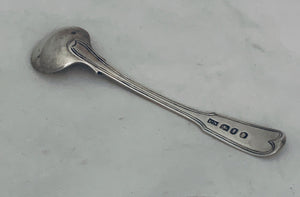 Rare West Indian/Canadian Fiddle and Thread Salt Spoon, Peter Nordbeck, 1815-1845.