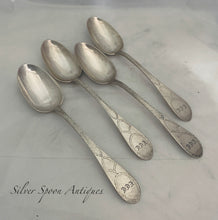 Load image into Gallery viewer, Set of 4 American Coin Silver Tablespoons, Lincoln &amp; Foss, Boston, MA, 1848-1857