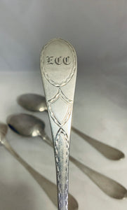 Set of 4 American Coin Silver Tablespoons, Lincoln & Foss, Boston, MA, 1848-1857