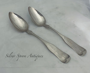 Pair of Nantucket Table Spoons, James Easton, 1828-1830