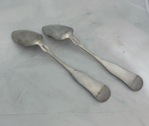 Pair of Nantucket Table Spoons, James Easton, 1828-1830