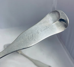 Pair of Nantucket Table Spoons, James Easton, 1828-1830