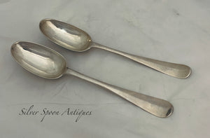 Fabulous Pair of Scottish Provincial Tablespoons, Shirras of Banff, c.1750
