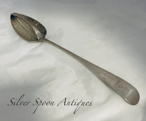 Irish Sterling Straining Spoon, John Power, Dublin, 1806