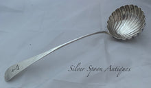 Load image into Gallery viewer, English Provincial OE Pattern Soup Ladle with Shell Bowl, John LANGLANDS I, Newcastle, 1774