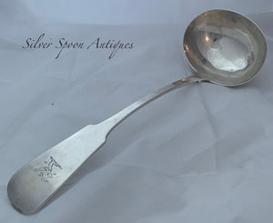 Irish Fiddle Pattern with Rat-Tail Soup Ladle, M WEST & SON, Dublin, 1825