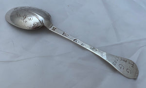 Rare English Provincial Britannia Standard Lace-Back Spoon, Exeter, 1709