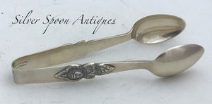 Vintage Thai Sterling Sugar Tongs decorated with Buddhas