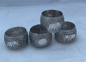 Set of Four Sri Lankan Serviette Rings, 1950s