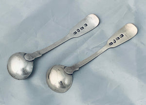 Pair of Rare Early Australian Salt Spoons, Felix LYNN, Sydney, 1830s